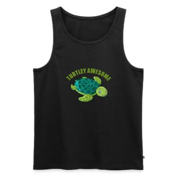 turtle - Men's Premium Organic Tank Top - black - Front - AI Model Male 178 light (178cm)