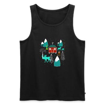Weihnachten Elch I Geschenk Winterstimmung - Männer Premium Bio Tank Top - Schwarz - Vorne - Michal (187cm)