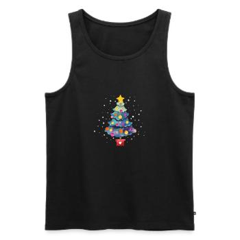 Weihnachtsbaum - Geschenkidee für Weihnachten - Männer Premium Bio Tank Top - Schwarz - Vorne - AI Model Male 178 light (178cm)