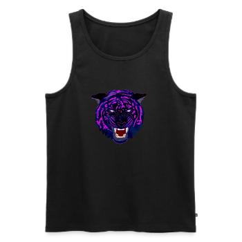 ColourCat - Männer Premium Bio Tank Top - Schwarz - Vorne - AI Model Male 178 light (178cm)
