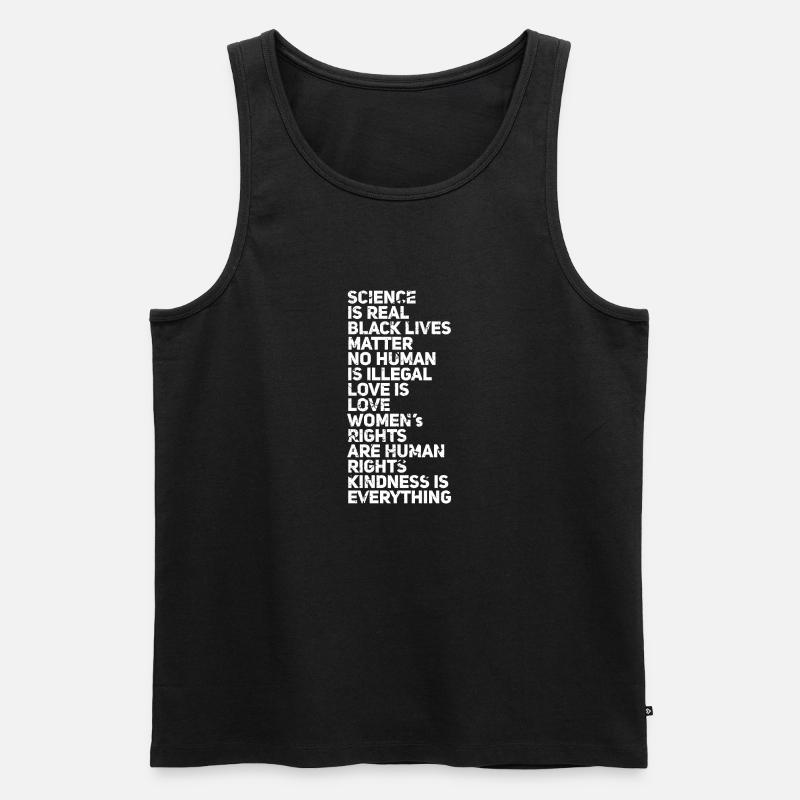 SCIENCE IS REAL - Männer Premium Bio Tank Top - Schwarz