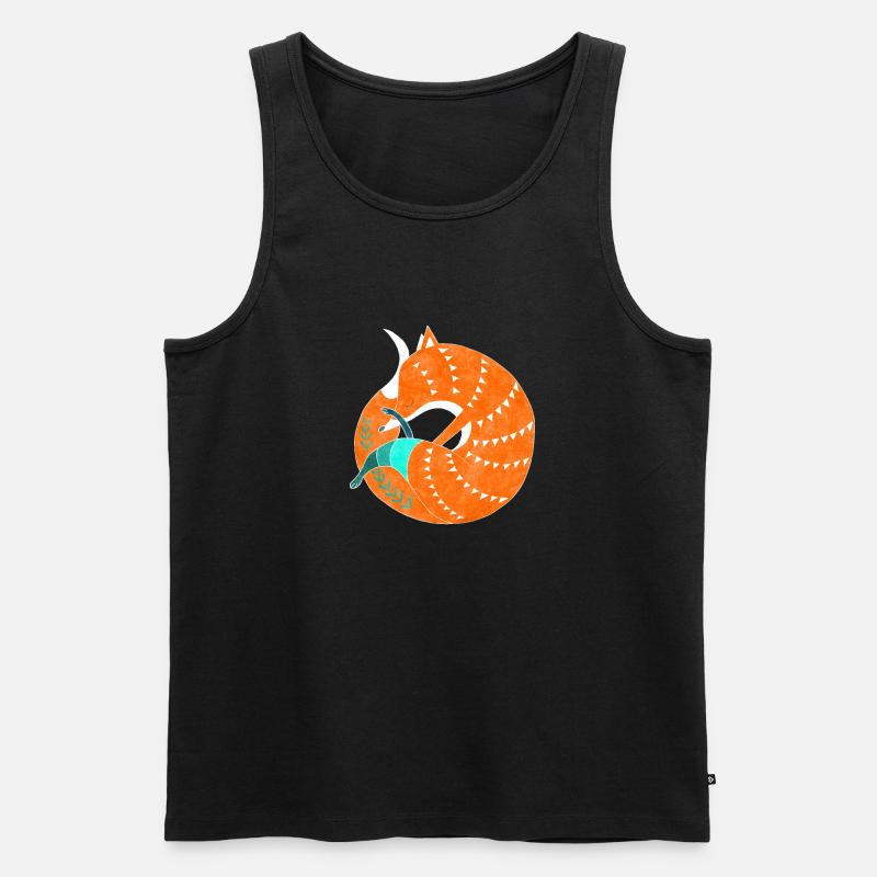 Retro Fuchs Tierliebe Geschenk - Männer Premium Bio Tank Top - Schwarz