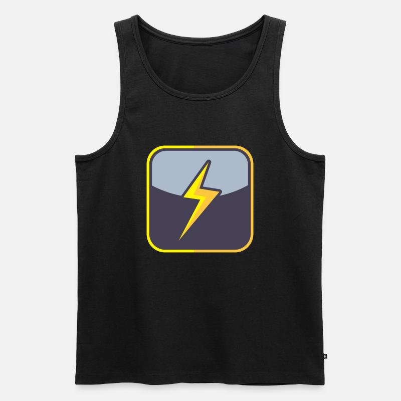 Blitz/Elektrizität - Symbol - Männer Premium Bio Tank Top - Schwarz