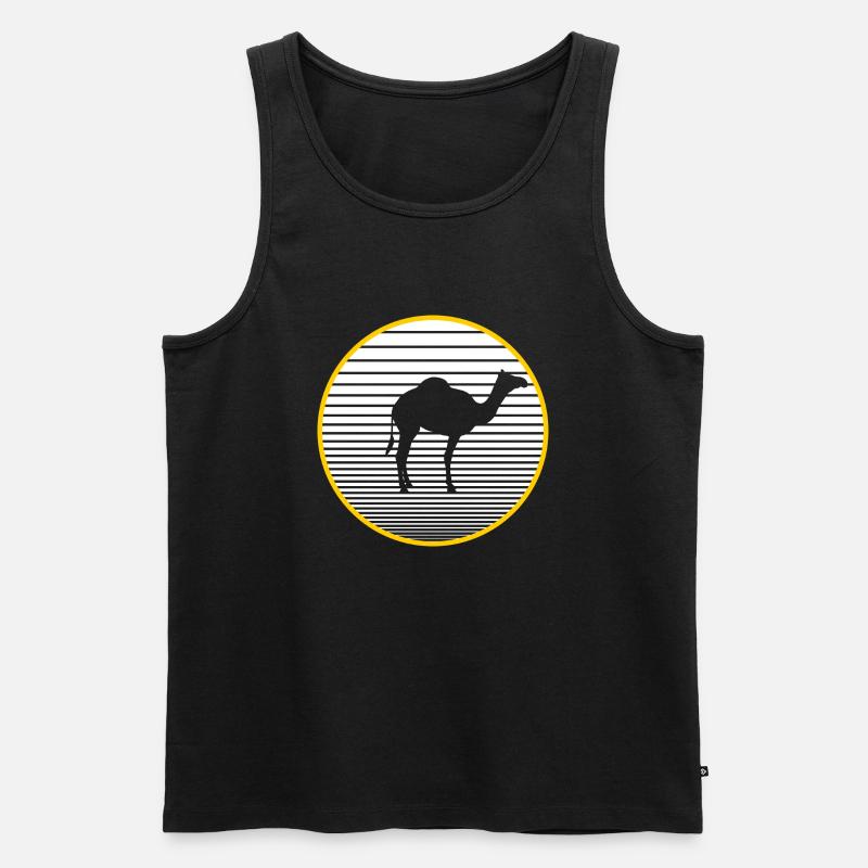 Kamel - Männer Premium Bio Tank Top - Schwarz