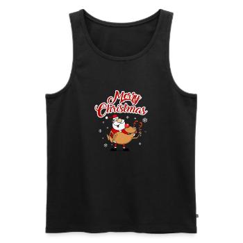 Drunk Santa and Reindeer - Männer Premium Bio Tank Top - Schwarz - Vorne - AI Model Male 178 light (178cm)