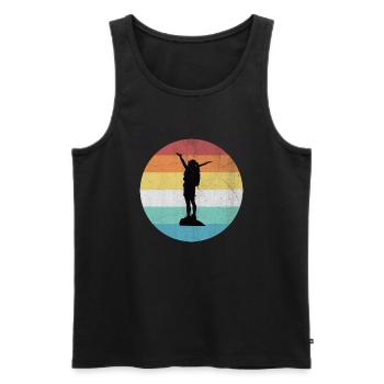 Reise - Männer Premium Bio Tank Top - Schwarz - Vorne - Michal (187cm)