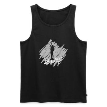 Reise - Männer Premium Bio Tank Top - Schwarz - Vorne - Michal (187cm)