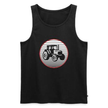 tractor - Men's Premium Organic Tank Top - black - Front - Michal (187cm)