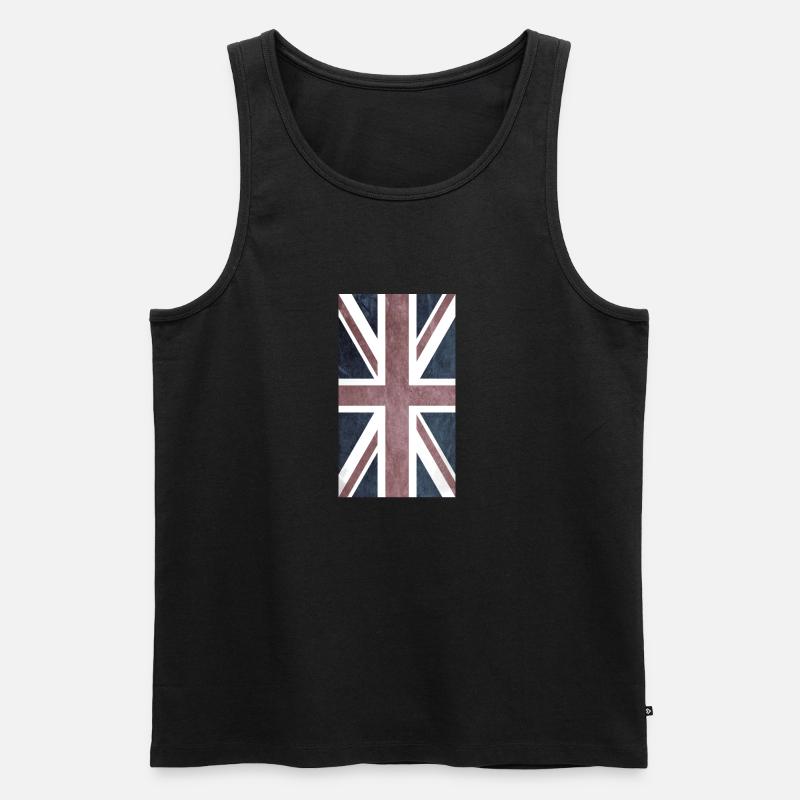 union jack - Männer Premium Bio Tank Top - Schwarz