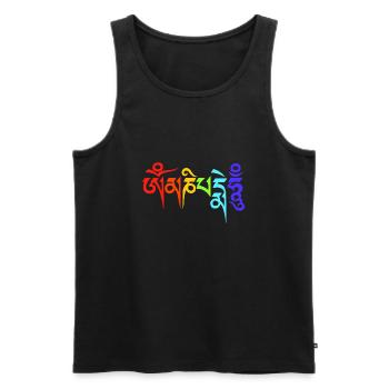 Om Mani Padme Hum - Rainbow Edition - Männer Premium Bio Tank Top - Schwarz - Vorne - AI Model Male 178 light (178cm)