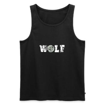 Wolf Mond moon - Männer Premium Bio Tank Top - Schwarz - Vorne - AI Model Male 178 light (178cm)
