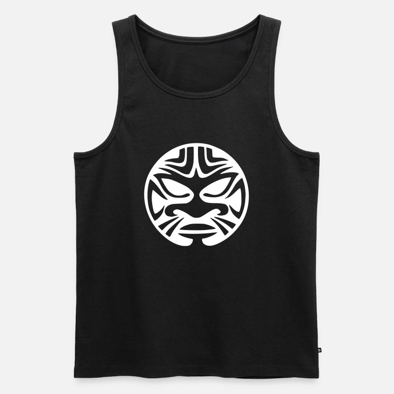 maori gesicht - Männer Premium Bio Tank Top - Schwarz