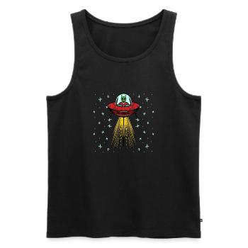 Weihnachten Weihnachtsmann als Alien im Ufo - Männer Premium Bio Tank Top - Schwarz - Vorne - Michal (187cm)
