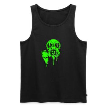 Gas Mask Mask Neon Horror Mask Scary T-Shirt - Men's Premium Organic Tank Top - black - Front - AI Model Male 178 light (178cm)