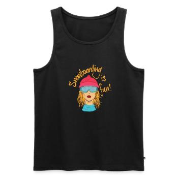 Snowboarding is fun Frauen T-Shirt Sexy Ski Fahren - Männer Premium Bio Tank Top - Schwarz - Vorne - Michal (187cm)