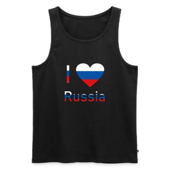 I Love Russia in den Farben der Flagge ! - Männer Premium Bio Tank Top - Schwarz - Vorne - AI Model Male 178 light (178cm)