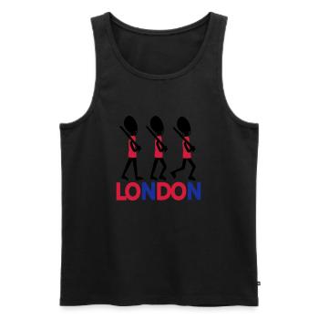 LONDON Text Königin Wache - Männer Premium Bio Tank Top - Schwarz - Vorne - AI Model Male 178 light (178cm)