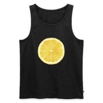 lemon - Men's Premium Organic Tank Top - black - Front - AI Model Male 178 light (178cm)