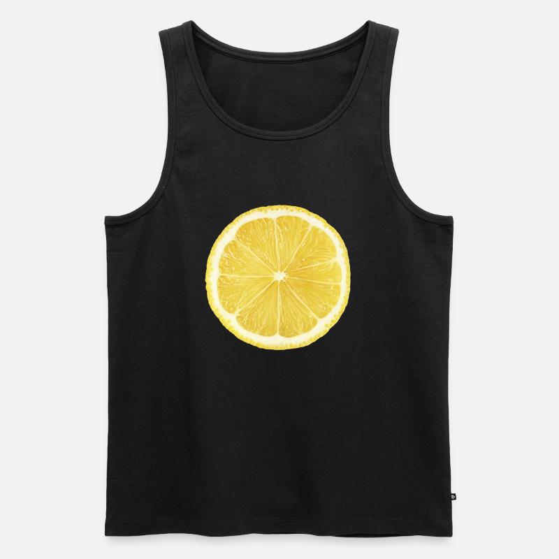Zitrone - Männer Premium Bio Tank Top - Schwarz