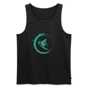 Surfer - Männer Premium Bio Tank Top - Schwarz - Vorne - Michal (187cm)