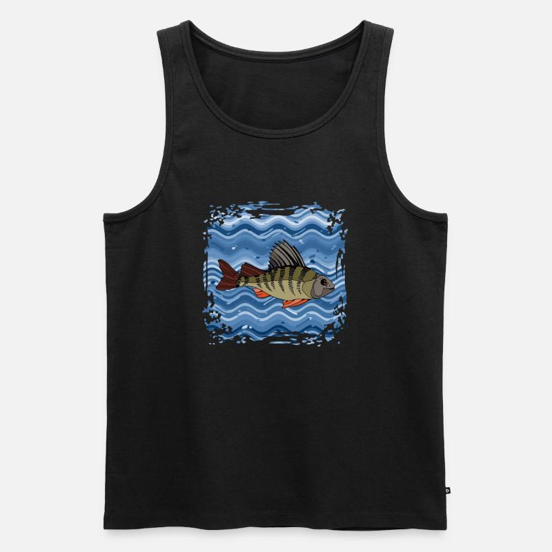 Fisch - Männer Premium Bio Tank Top - Schwarz