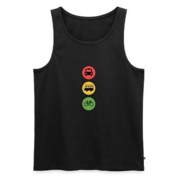 Feu de circulation vélo Environnement durable Idée cadeau Vert - Débardeur bio Premium Homme - noir - Devant - Michal (187cm)