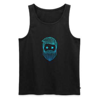 Logo RobyTec - Débardeur bio Premium Homme - noir - Devant - Michal (187cm)