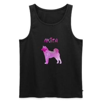 Akita in watercolor - Men's Premium Organic Tank Top - black - Front - AI Model Male 178 light (178cm)