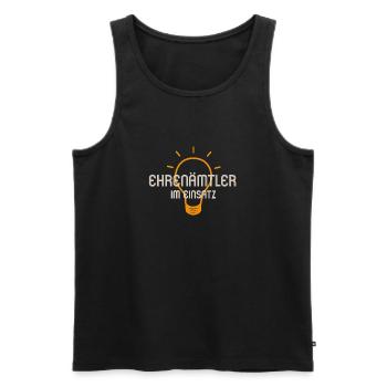 Ehrenamtler in action - Men's Premium Organic Tank Top - black - Front - AI Model Male 178 light (178cm)