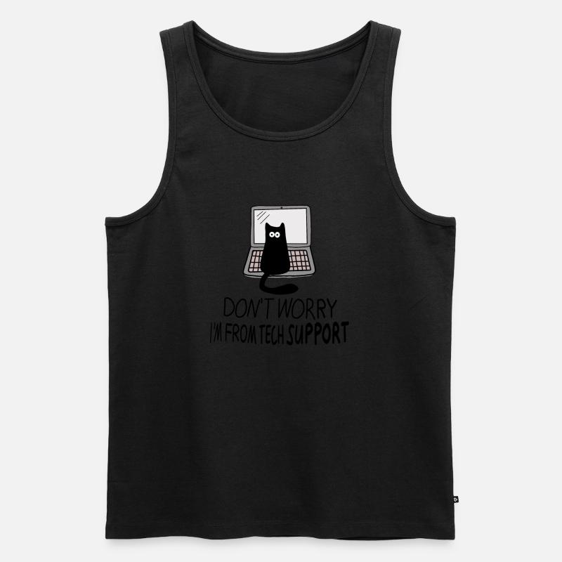 Tech Support Cat - Men's Premium Organic Tank Top - black