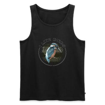 J'aime les oiseaux - Débardeur bio Premium Homme - noir - Devant - Michal (187cm)
