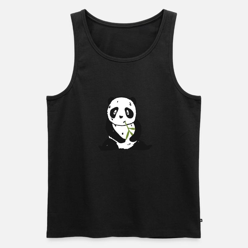 Panda - Männer Premium Bio Tank Top - Schwarz