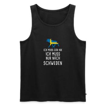 Ich muss nach SCHWEDEN Sverige Elch Geschenk - Männer Premium Bio Tank Top - Schwarz - Vorne - Michal (187cm)