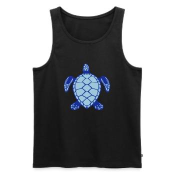 tortue mer animaux 60 - Débardeur bio Premium Homme - noir - Devant - Michal (187cm)