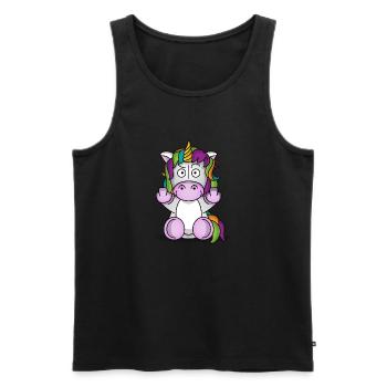 baise toi Licorne Licorne Licorne majeur - Débardeur bio Premium Homme - noir - Devant - Michal (187cm)