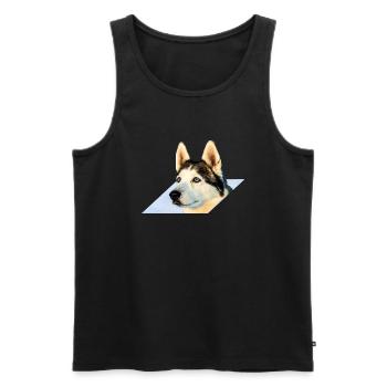 Husky - Männer Premium Bio Tank Top - Schwarz - Vorne - Michal (187cm)