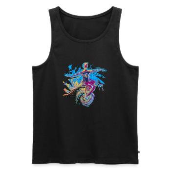 einrad - Männer Premium Bio Tank Top - Schwarz - Vorne - Michal (187cm)