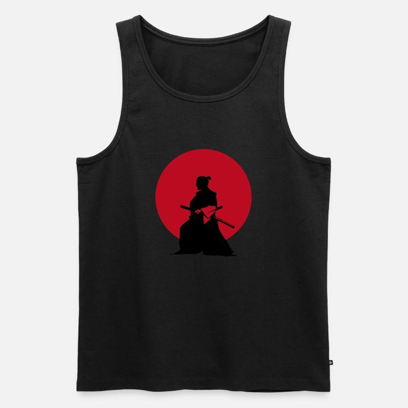 Samurai - Männer Premium Bio Tank Top - Schwarz