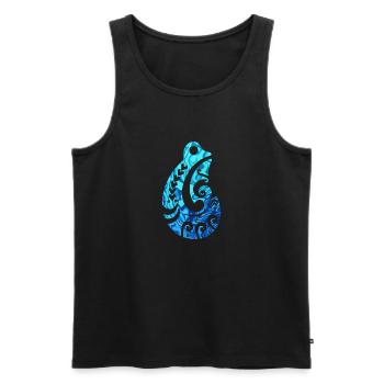 Maori Crochet Hei Matau Tribal Tattoo Paua - Débardeur bio Premium Homme - noir - Devant - Michal (187cm)