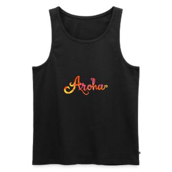 Aroha Love in Maori Language - Gift Idea - Men's Premium Organic Tank Top - black - Front - Michal (187cm)