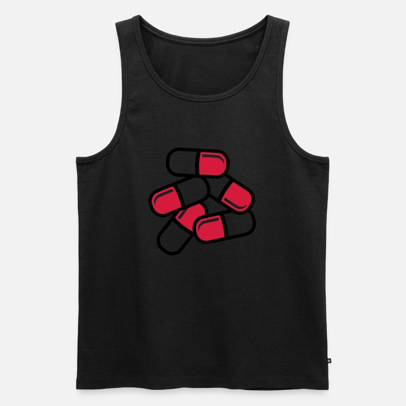 Pillen - Männer Premium Bio Tank Top - Schwarz