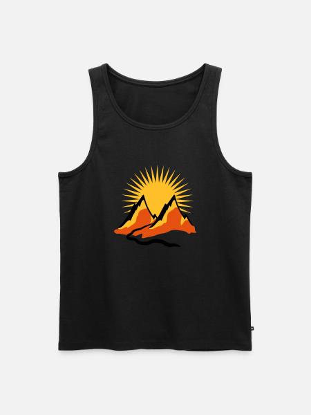 Beautiful mountains trail Sun - Men's Premium Organic Tank Top - black
