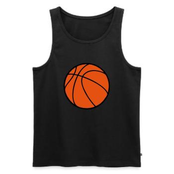 BALLON DE BASKETBALL - Débardeur bio Premium Homme - noir - Devant - AI Model Male 178 light (178cm)