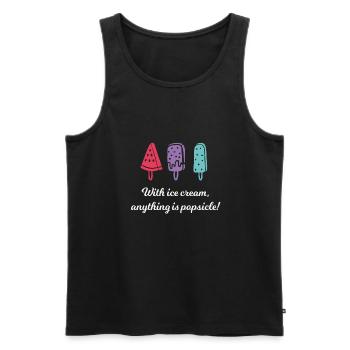 Ice cream - Men's Premium Organic Tank Top - black - Front - AI Model Male 178 light (178cm)