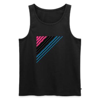 Triangular shape lines Many lines pattern - Men's Premium Organic Tank Top - black - Front - AI Model Male 178 light (178cm)