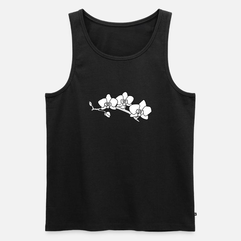 Orchidee - Männer Premium Bio Tank Top - Schwarz