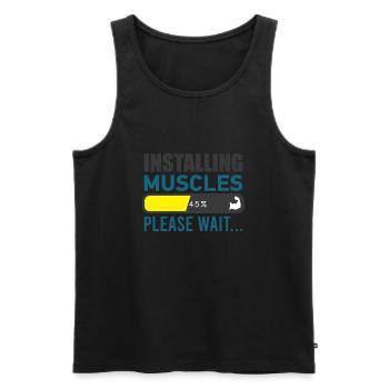 Installing Muscles Fitness Gym Workout Training - Männer Premium Bio Tank Top - Schwarz - Vorne - AI Model Male 178 light (178cm)