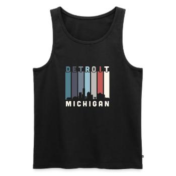 Detroit - Männer Premium Bio Tank Top - Schwarz - Vorne - Michal (187cm)