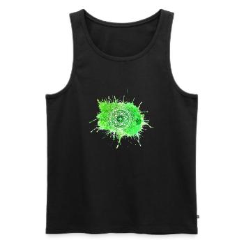 Mandala - Grün - Männer Premium Bio Tank Top - Schwarz - Vorne - Michal (187cm)
