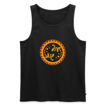 Maori Pair of Lizards in Sun Black Gift Idea - Men's Premium Organic Tank Top - black - Front - Michal (187cm)